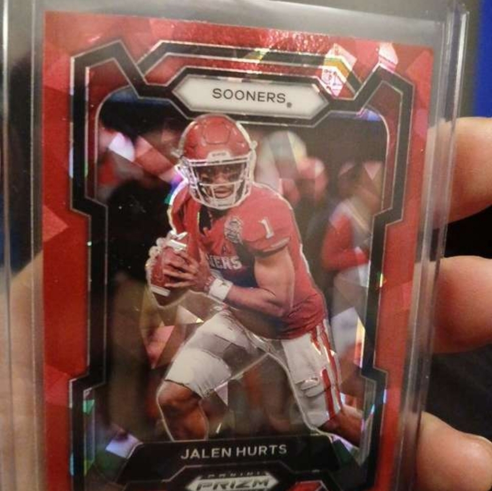 Jalen hurts red ice Sooners Football Trading Card - Red Philadelphia eagles